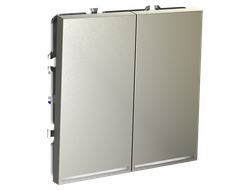 VLS020404 Выключатель проходной двухклавишный с подсветкой, шелк-1