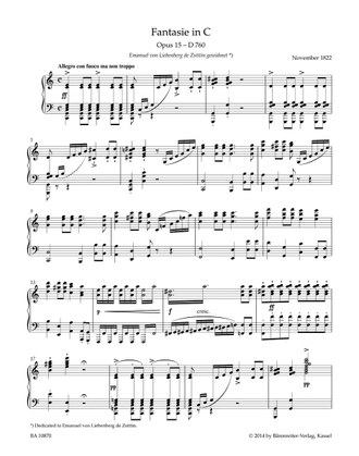 Шуберт. Фантазия "Скиталец" C-dur op.15 D760 для фортепиано