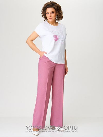 Комплект женский 3-х предметный состоящий из жакета, блузки и брюк в цвете пыльная роза