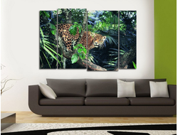 Модульная картина "Леопард на дереве"