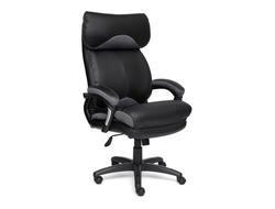 Кресло DUKE искусственная кожа/ткань чёрный/серый