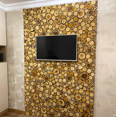 панель из спилов разного диаметра