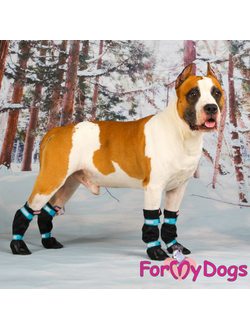 САПОГИ для крупных собак РП ЧЕРНО/СИНИЕ