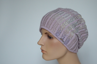 Берет демисезонный женский Vizio Италия 7046 лиловый