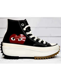 Кеды Converse Play Comme Des Garçons черные на платформе