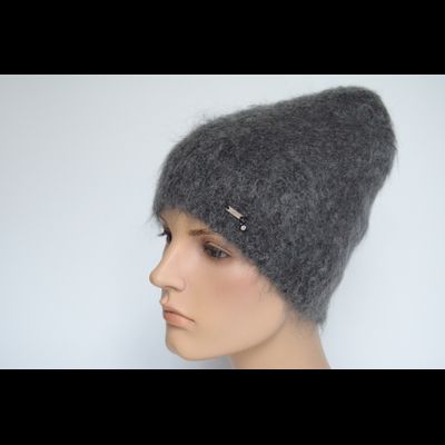 Шапка мохеровая вязаная темно-серая Vizio Италия 9020 CYO