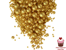 Драже рисовое в шоколадной глазури Жемчуг Золото микс, 50 г (мягкое)
