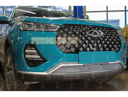 Защита радиатора Chery Tiggo 7 PRO 2020- chrome низ