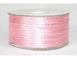 Шнур круглый атласный 3 мм, цвет розовый
