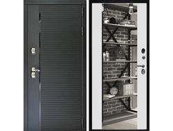 Стальная дверь ДК1 с белым зеркалом