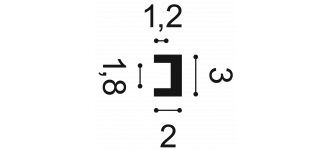 Молдинг CX190 U-Profile - 3*2*200см