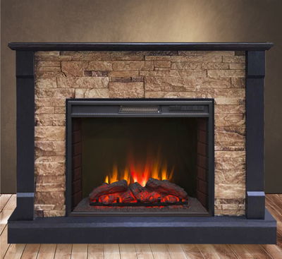 Угловой электрический камин Моника BL M4 с очагом Sparta 25.5 LED