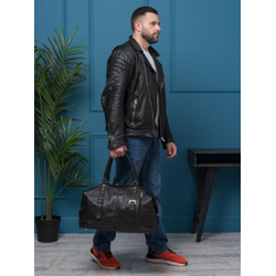 Кожаная дорожная сумка Campora black (арт. 4019-01)