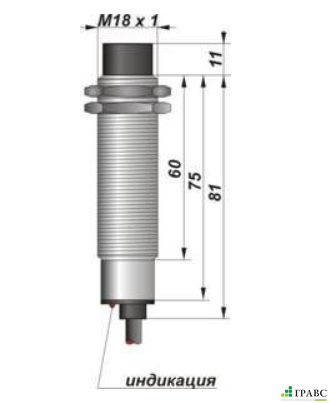 Индуктивный датчик контроля скорости ИДС11-NO-NPN с резьбой М18х1