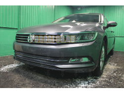 Защита радиатора Volkswagen Passat B8 1.4 TSI 2014- (3 части) black