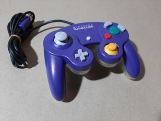 №083 Контроллер для Nintendo GameCube Clear - Purple Оригинальный OEM (Прозрачно - Синий)