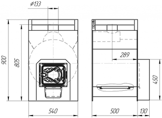 Печь для бани Жара-стандарт 500 с дверкой со стеклом