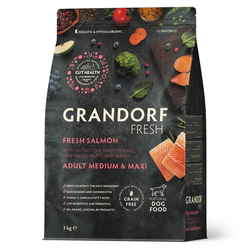 Grandorf Fresh сухой корм для собак средних и крупных пород с лососем и бататом, 3 кг