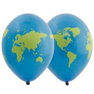 Латексные шары Земной шар  6 штук