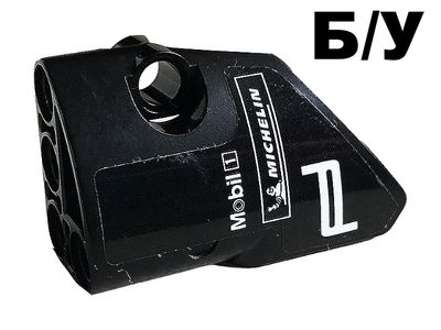 ! Б/У - Technic, Panel Fairing # 1 Small Smooth Short, Side A with White Mobil 1, Michelin, and Porsche Design Logos Pattern Sticker - Set 42096, Black (87080pb053) - Б/У