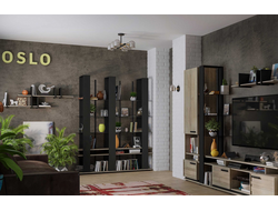 Композиция гостиной OSLO (ОСЛО) Дуб Серый Craft - Черный