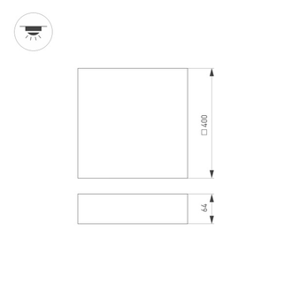 Светильник Arlight SP-QUADRO-S400x400-40W  (WH, 120 deg, 230V)