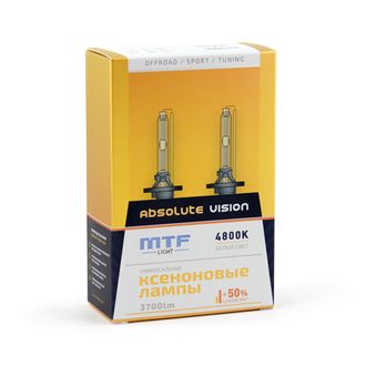 Ксеноновые лампы MTF Light  H1, H7, H8, H9, H11,HB3, HB4, 9012, H16, H10 Absolute Vision +50% 4800K