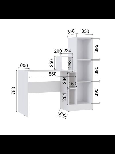 СКМ-2 компьютерный стол Белый с тиснением «Древесные поры»