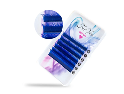 ЦВЕТНЫЕ РЕСНИЦЫ, FOR YOU WITH LOVE, BLUE МИКС 8-13 (6 ЛЕНТ)