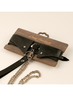 CH-2001 Ошейник-воротник из натуральной кожи с поводком