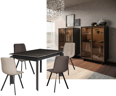 MARK черный/ керамика Toscana 140(+40)x80