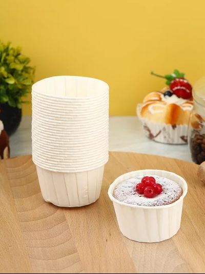 Форма бумажная/капсула для капкейков б/ламин. (50 шт., белая), 50*40мм