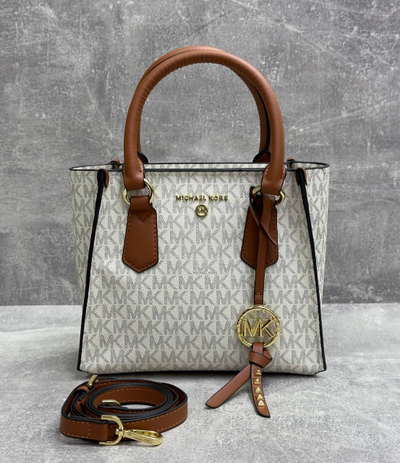Сумка Michael Kors Kris Logo Satchel White