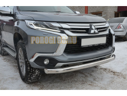 Защита переднего бампера d76 для Mitsubishi Pajero Sport (2016-2021)