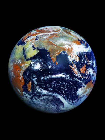 Картина обогреватель, спутниковое фото планета Земля