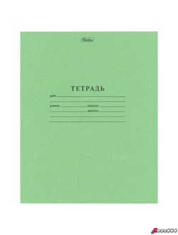 Тетрадь ЗЕЛЁНАЯ обложка 24 л., линия с полями, офсет, «HATBER». 103530