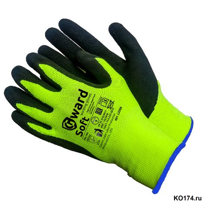 Перчатки ярко-зеленые со вспененным латексным покрытием Soft