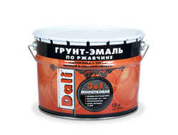 Грунт-эмаль по ржавчине 3 в 1 с молотковым эффектом DALI® 10 литров
