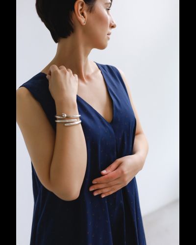 Платье летнее из плотного брендового хлопка (темно-синий)