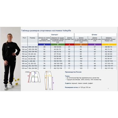 ШТАНЫ спортивные Volleylife размер (с 50-56) черный/графит