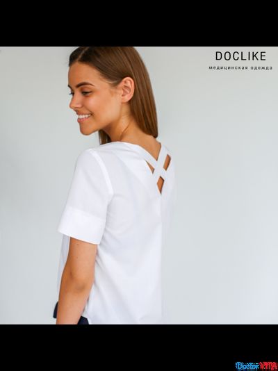 БЛУЗА DOCLIKE DL419 Белая
