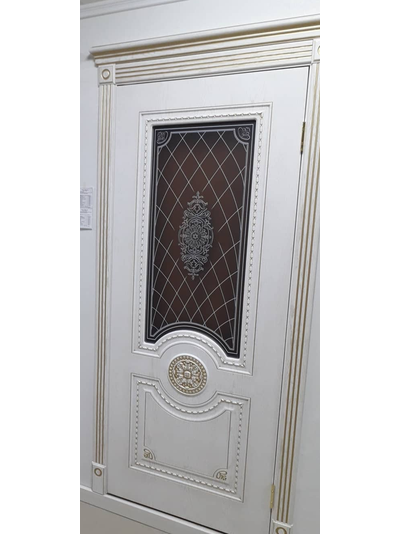 VFD. GRETA/ BIANCO CLASSIC PG. ГРЕТА/ БЬЯНКО КЛАССИК-ПАТИНА ЗОЛОТО. ПОЛОТНО ОСТЕКЛЕННОЕ