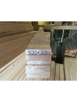 Строганная доска сухая 100х20х3000 мм хвойная (ель, сосна)