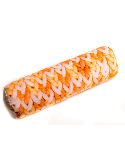 Декоративная подушка антистресс валик "Вязаный оранжевый"
