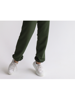 Брюки с манжетами футер (оливковые)