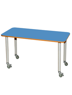 СТОЛ ДЕТСКИЙ 930х500 НА ПОВОРОТНЫХ КОЛЁСНЫХ ОПОРАХ 602 ЛДСП ЦВЕТНОЕ
