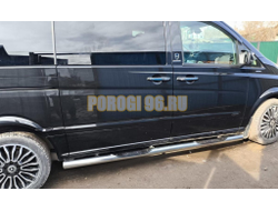 Пороги труба с проступью Папа Тюнинг d76 для MERCEDES-BENZ VITO 2005-2010, 2010-2014(рестайлинг)
