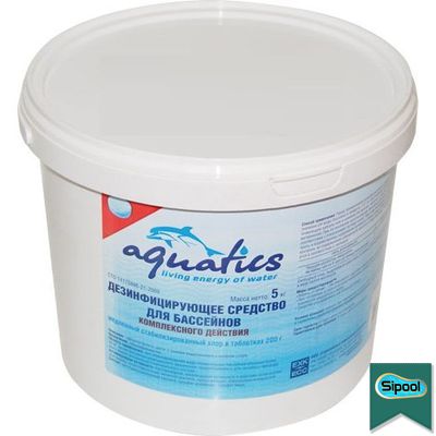 Дезинфицирующее средство ТМ "Акватикс" медленный стабилизированный хлор комплексного действия (200г)