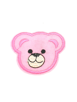 Термоаппликация мишка розовый, 55*45  мм