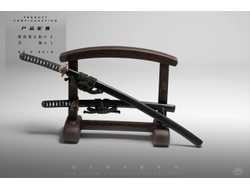 Набор самурайских мечей с подставкой (Ronin Warrior Accessories) - 1/6 (P-001D) - ZGJKTOYS